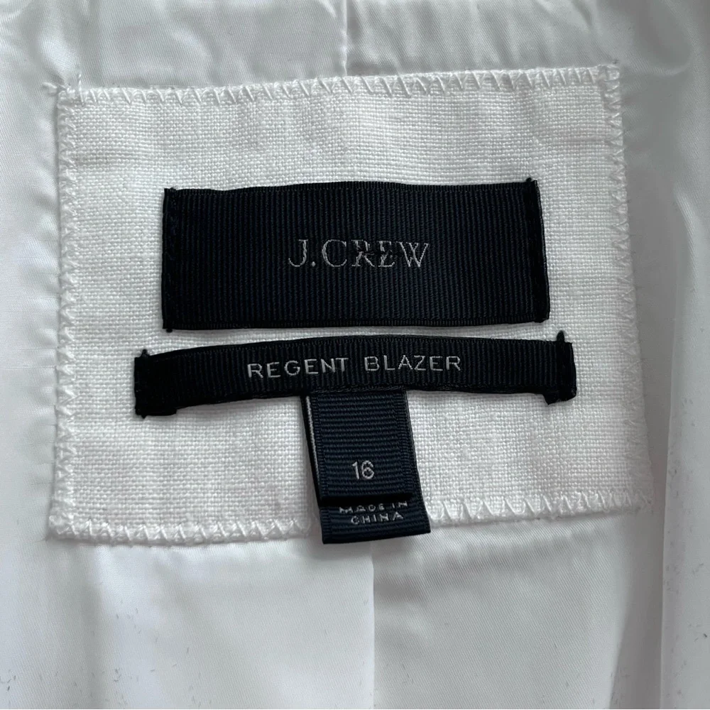 J. Crew | Ivory White Linen Regent Blazer